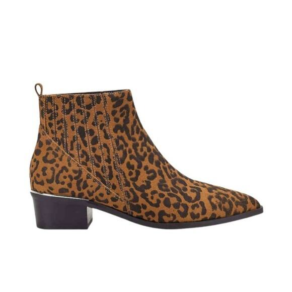 Marc Fisher Missir Chelsa leather leopard boots. Size 8.5 - Picture 1 of 5